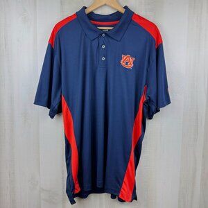 Auburn Tigers NCAA Polo Mens 2XL Blue Orange Knights Apparel Active Performance